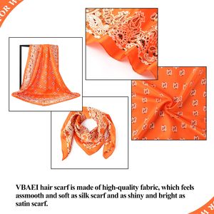 Foulard carré en satin pour femme, toucher soie, bandana pour cheveux, marque privée OEM - Product Image 2