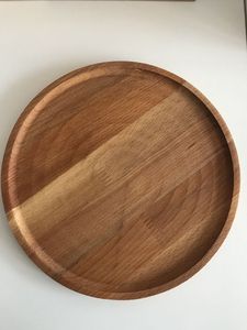Bandeja Redonda de Madera Natural Hecha a Mano, de Lujo y Tamaño Personalizado, para Servir Comida en Mesa, Hogar, Hotel, Restaurante - Product Image 3