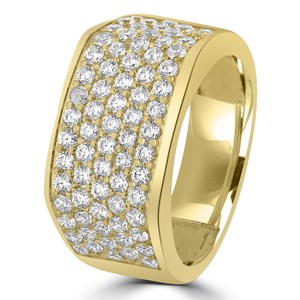 2Ct Round Moissanite Women's Vintage Wedding Band 14K Yellow Gold Plated Sterling Silver <b>Statement</b> <b>Ring</b> Luxury Jewelry - Product Image 3