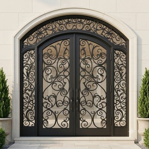 Portes d'entrée en fer forgé haut de gamme à perspective architecturale, portails métalliques personnalisés résistants à l'eau, Khang Hung Phat Traditionnel 3D - Product Image 3