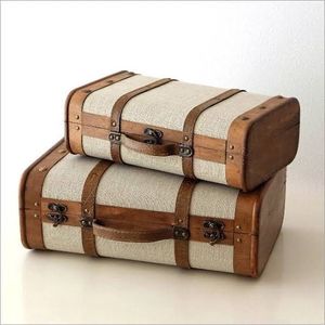 Coffre de rangement classique en cuir beige, forme rectangulaire avec poignée, conception à un seul niveau, sac de rangement à un seul niveau - Product Image 2