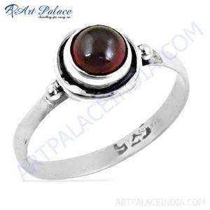 Delicate <b>Garnet</b> Gemstone <b>Silver</b> <b>Ring</b> - Product Image 1