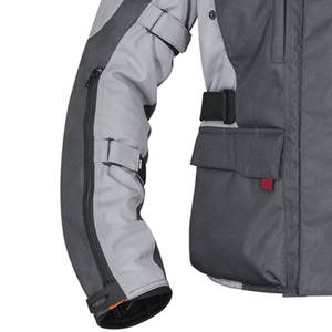 Veste de moto pour homme à manches longues en Cordura gris, noir et rouge, anti-UV, coupe-vent, pour toutes les saisons - Product Image 4