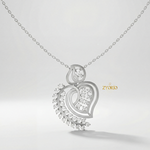 Elegante Colgante de Diamantes en Forma de Corazón con Cadena de Eslabones Chapada en Oro, Diseño Brillante, Joyería de Lujo para Bodas - Product Image 3