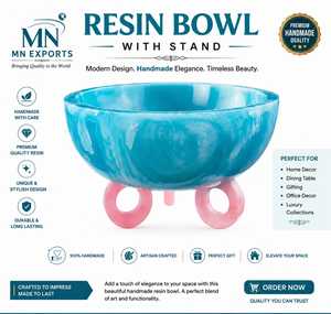 Bol en résine poli à la main, design classique, avec autres revêtements, écologique, pour servir les aliments, cadeau de mariage, MN EXPORTS MNE-2164 - Product Image 1