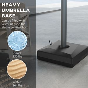 Portaombrelli da Patio a sbalzo Mobile regolabile con ruote per uso esterno riempibili per flessibilità - Product Image 4