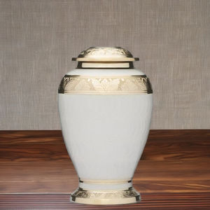 Urna Funeraria de Metal Grande, Moderna y Hecha a Mano para Cenizas Humanas Adultas, Capacidad Personalizable, Urna Decorativa Conmemorativa para Entierro - Product Image 1