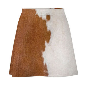 Mini-jupe en cuir de vachette véritable pour femme, faite à la main, style western, en cuir de vachette naturel - Product Image 2