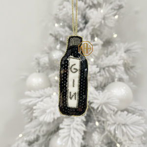 Beaded Cocktail Glass Hanging Ornament Handmade Sequined Christmas Tree Decoration Festival Charm - Product Image 2