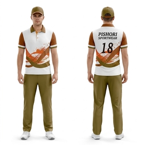 Uniforme de Cricket Personalizado con Cuello Azul Marino y Magenta, Jersey Deportivo Ligero de Poliéster, Pantalones Deportivos Oscuros - Product Image 3