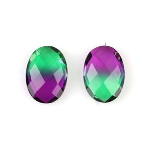 Perles ovales briolette de 10x14mm en tourmaline bio double quartz de qualité supérieure, créées en laboratoire, pour la fabrication de bijoux DIY, fournisseur direct - Product Image 1