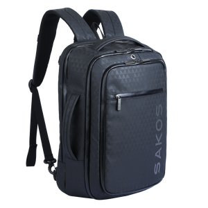 Anti-Shock Water Resistant Multi-Functional Stylish Modern Unisex Triangle Pattern SAKOS Polyester Oxford <b>Laptop</b> <b>Backpack</b> 20-39L - Product Image 3