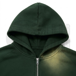 Sudadera con capucha vintage con efecto acid wash, sudadera de forro polar extragrande, sudadera con capucha personalizada con cremallera, fabricante OEM ODM - Product Image 3