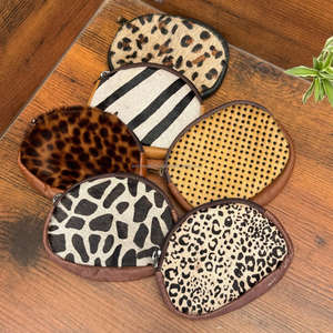 2025 nouvellement vente chaude fermeture éclair porte-monnaie en cuir de vachette véritable avec imprimés d'animaux petit porte-monnaie Mini sac sacs à main pour femmes - Product Image 4