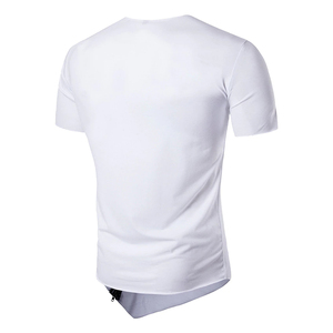 Custom Men's Slim Fit Short Sleeve Tropical <b>Leaf</b> Print T-Shirt O-Neck Breathable Knitted Casual Summer Wear - Product Image 6