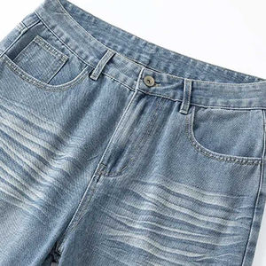 New Designer <b>Men's</b> Straight Canvas Cargo <b>Jeans</b> <b>High</b> <b>Waist</b> Breathable Eco-Friendly Casual Lightweight Vintage Street <b>High</b> Quality - Product Image 3