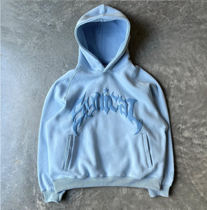 Sudadera con Capucha Gótica para Hombre, Oversize, de Forro Polar y Algodón, con Estampado Frontal de Letras, Ajuste Holgado, Estilo Invernal, Transpirable, 370g - Product Image 2