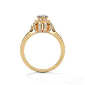 Anillo de compromiso con diamante redondo de 0.50 quilates de peso total en oro rosa de 14k, oro amarillo o oro blanco - Product Image 1