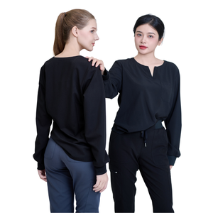 Tenue médicale personnalisée pour femme, pantalon large à motif floral, ensemble confortable en coton/PE/rayonne, détection d'aiguilles - Uniforme d'usine FMF - Product Image 1