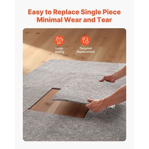 Paquete de 10 Alfombras Modulares Autoadhesivas de 18x18 Pulgadas, Suaves y Acolchadas, Cuadradas, Desmontables y Resistentes a Daños para el Suelo del Hogar - Product Image 6