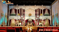 Décoration de scène pour la nuit du Sangeet de mariage traditionnel, scène de mariage indien colorée, soirée DJ, scène de mariage musulman, scène de nuit du Henna, États-Unis
