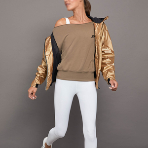 Women's <b>Off</b> <b>Shoulder</b> Long Sleeve Pullover <b>Sweatshirt</b> Relaxed Fit Casual Top Ribbed Cuff Hem Custom Logo Wholesale Apparel - Product Image 5