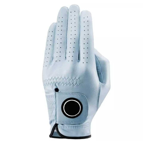 Genuine Sheepskin High Quality Soft Men's Golf Gloves Outdoor Waterproof Adjustable <b>Wrist</b> <b>Strap</b> Hook Loop Closure Embossed Blank - Product Image 6