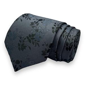 Impresionante combo de corbata de seda con estampado floral gris en una atractiva caja de regalo para uso personal o regalos impresionantes - Product Image 1