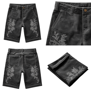 Pantalones Cortos de Moda Premium para Hombre, Color Gris Carbón, Bordados, Personalizados OEM ODM - Product Image 3