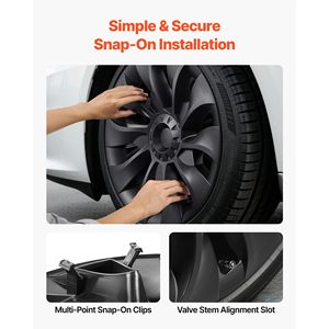Enjoliveurs de roues de 18 pouces pour Tesla Model 3 2017-2023, style OEM, 4 jantes, taille R18, remplacement à clipser - Product Image 4