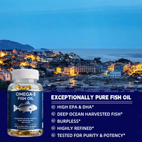 Cápsulas Blandas de Ácidos Grasos Omega-3 EPA DHA, Aceite de Pescado Omega-3, Salud Inmunológica, Cerebral y Cardíaca, Cápsulas Blandas de Apoyo Inmunológico