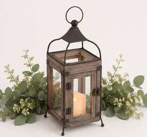 Farol de Madera y Metal Rústico al por Mayor, Farol Colgante Decorativo Vintage Hecho a Mano para Eventos de Boda y Decoración del Hogar Estilo Granja - Product Image 4