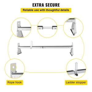 Adjustable Steel <b>Roof</b> <b>Rack</b> <b>for</b> Vans 2 Bars 331 LBS Capacity 52"-63.8" White <b>Roof</b> Ladder <b>Rack</b> Ladder Stoppers Rain Gutters <b>Kayak</b> - Product Image 5