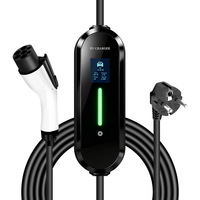 Cargador Portátil para Vehículos Eléctricos TSX de 3.5 kW y 16A con Pantalla, Conector Tipo 2, Estaciones de Carga para Vehículos Eléctricos Certificadas, Personalización, Cargador para Automóviles