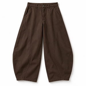 Pantalon cargo gris à taille élastiquée, poches à rabat asymétriques, jambes fuselées, coupe décontractée, style utilitaire, vêtements personnalisés en gros - Product Image 5