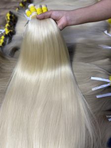 Extensions de cheveux blonds lisses en vrac, super double drawn, cheveux vierges bruns, 100% cheveux vietnamiens - Product Image 3