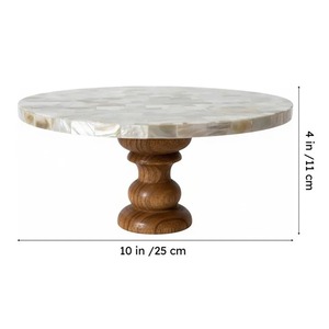 Base de Madera Hecha a Mano para Pastel con Mosaico de Concha de Nácar, Soporte para Postres, Exhibidor para Fiestas, Bodas, Panaderías, Cafeterías, Artesanía CC-HCS 26 - Product Image 6