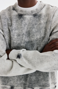 100% Cotton OEM Custom 380 GSM Heavyweight Solid Oversize Boxy Fit Crew <b>Neck</b> Acid Washed Men's Sweatshirt Quick Dry Eco-Friendly - Product Image 4