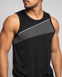 Men's O-Neck Sleeveless <b>Tank</b> <b>Top</b> Color Blocked Quick Dry Sporty Fit Knitted Polyester <b>Black</b> Gray Design Sporty Men <b>Tank</b> <b>Top</b> - Product Image 2