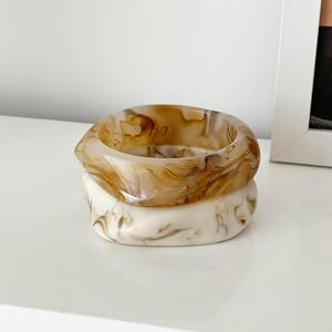 <b>Resin</b> Eco-Friendly <b>Sculpted</b> Jewelry Box Artistic Marbled Brown White Angel Theme Wedding Holiday Decor Home Decoration Craft - Product Image 1