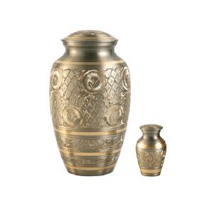 Urna de metal de cremación con revestimiento negro, tamaño grande, diseño elegante, precio barato, venta de urna de cremación de metal decorativa para sala de exposiciones - Product Image 2