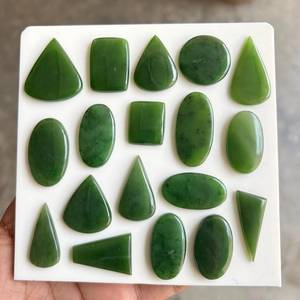 หยกเนฟไรต์สีเขียวธรรมชาติแบบเม็ดเดี่ยว – หยกคุณภาพสูงรูปไข่และรูปหยดน้ำสำหรับทำเครื่องประดับ - Product Image 5