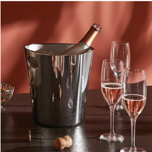 Stainless steel <b>ice</b> bucket with handle and leather wrap insulated wine <b>cooler</b> bar <b>ice</b> holder for parties and home use daily - Product Image 5