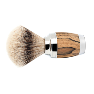 Pinceau à raser Badger Silvertip avec manche en bois, poils de haute qualité, certifié CE, pour le rasage humide, soin de la barbe en salon, accents chromés - Product Image 5