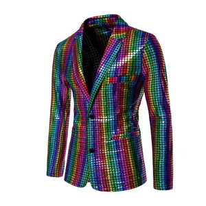 Traje de Blazer y Pantalones de Manga Larga con Estampado en Caliente, Estilo Moderno para Discoteca, Fiesta, para Hombre, Antiarrugas y Antiestático - Product Image 6