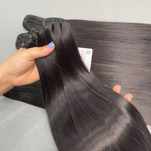 Gran Oferta, Producto Popular, Extensiones de Cabello con Trama Doble, Liso, Color Negro, Sin Caída, Precio al por Mayor - Product Image 5