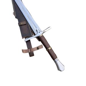 Couteau de combat à lame droite en acier, manche en cuir, qualité industrielle, lame simple incluse - Product Image 3