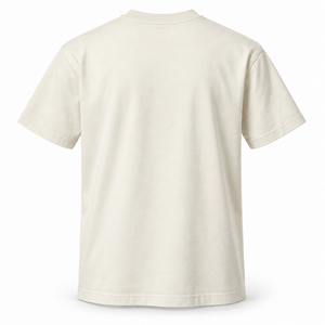 275gsm Ring Spun Tee <b>Cream</b> Heavyweight Plain Cotton Crew Neck Regular Fit <b>Shirt</b> Men Private Label Apparel - Product Image 2