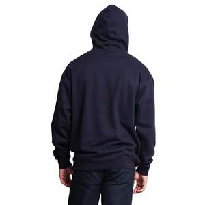 Men's <b>Navy</b> Blue Hooded <b>Sweatshirt</b> Regular Fit Fleece Casual Solid Color Autumn Wear - Product Image 2