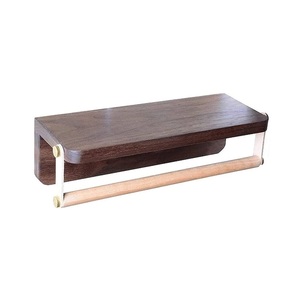 Porte-rouleau de papier toilette en bois de manguier à prix abordable, étagères de rangement pour papier toilette de salle de bain pour la vente en gros - Product Image 5